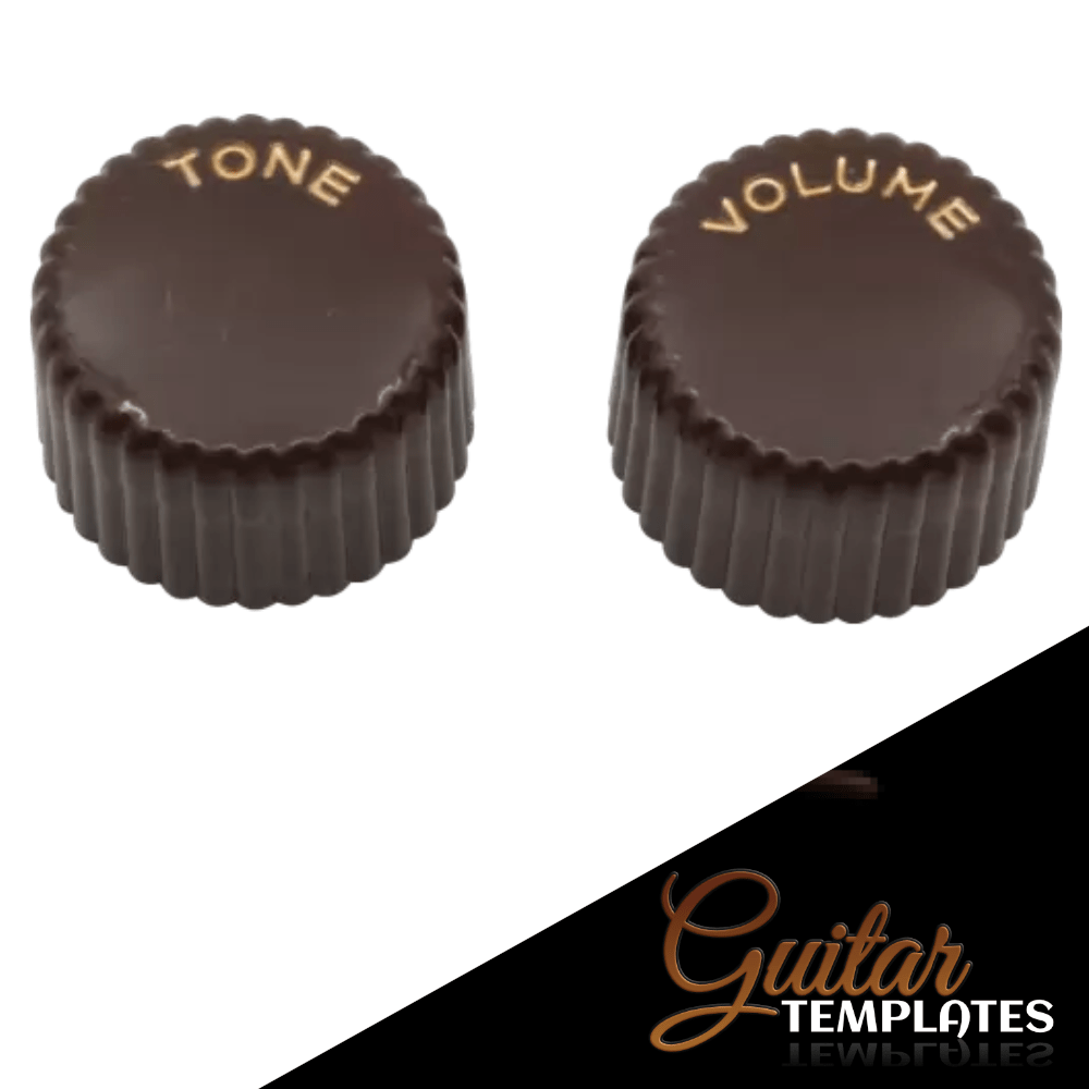 Vintage Cupcake, 1 Volume, 1 Tone, PushOn Knobs Guitar Templates