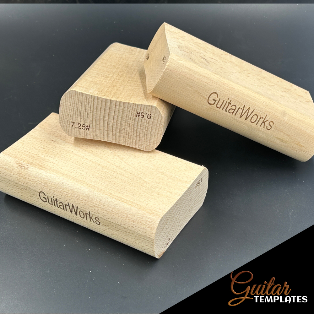 Fingerboard Radius Sanding Blocks Double Sided Guitar Templates
