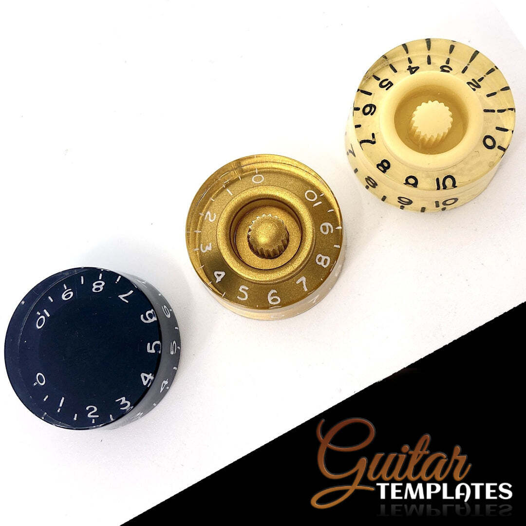 Gibson Style Speed Knobs. Suits CTS Pots Guitar Templates