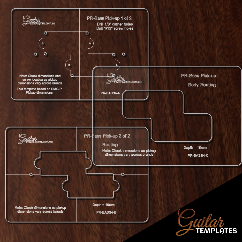 Pr Bass 4 String Pick up Route Template Guitar Templates
