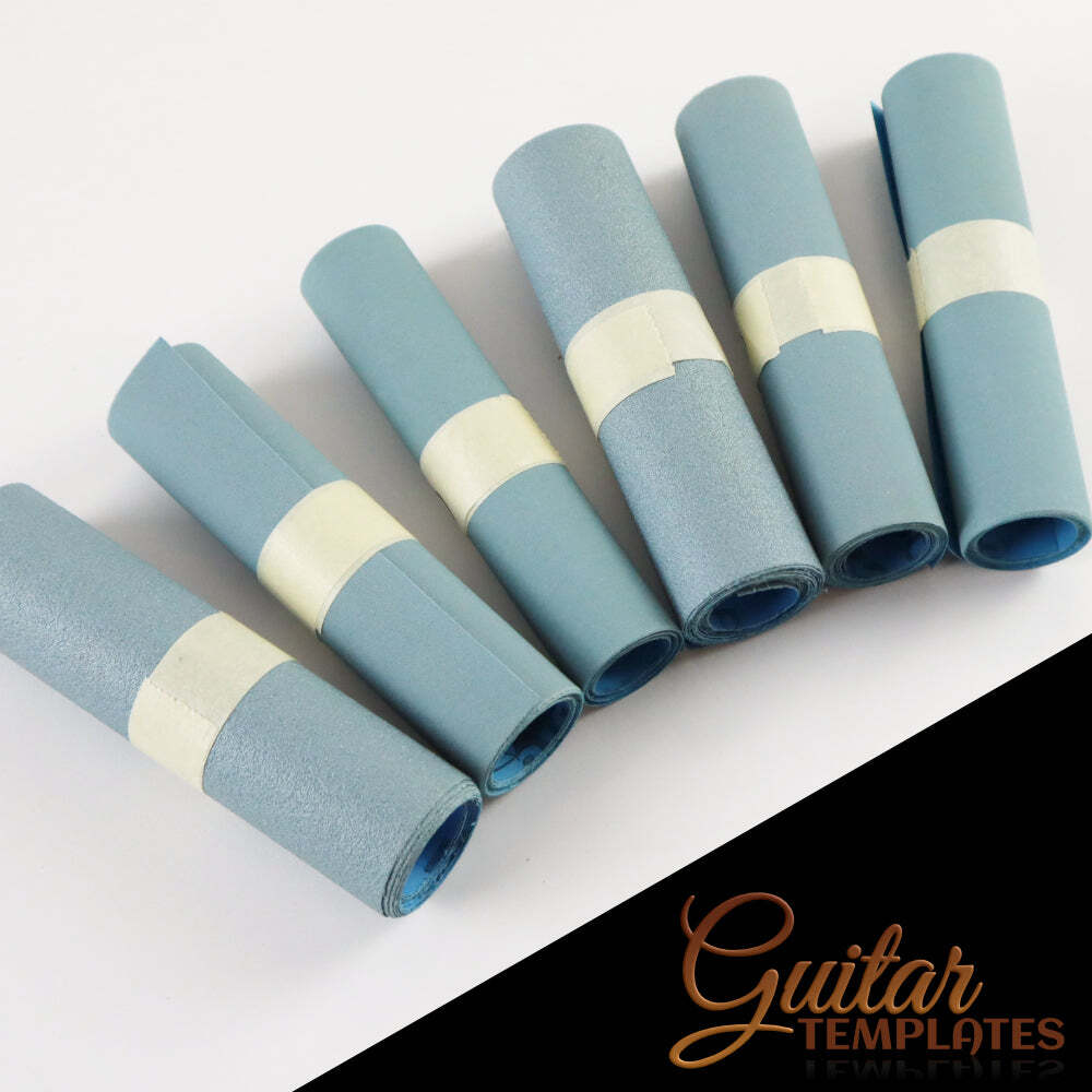 Sandpaper Strip 115mm wide in 6 grits. Price is per metre. Guitar