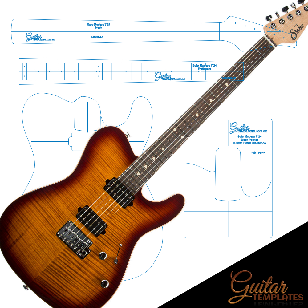 Suhr Style Modern T 24 Fret Guitar Templates