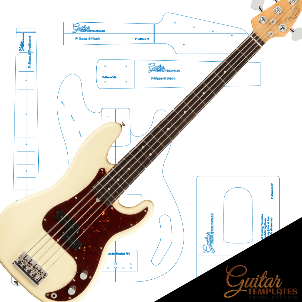 5 String PP Bass Style Template Guitar Templates