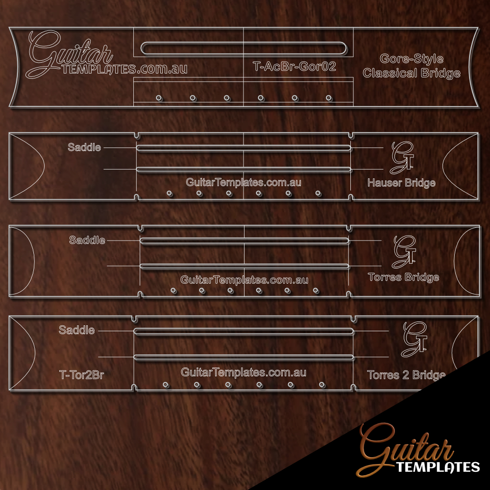 Classical Guitar Bridge Templates - Guitar Templates