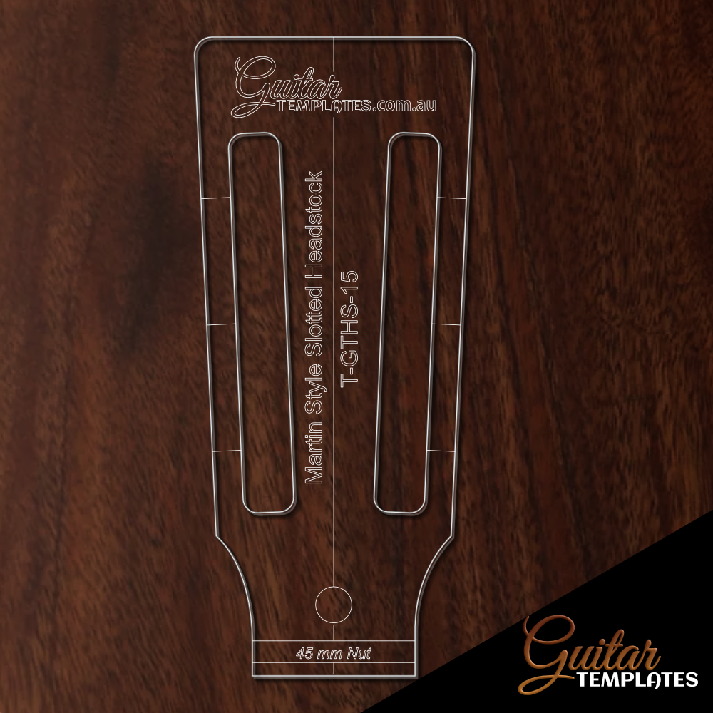 GT Acoustic Headstock 15 Martinstyle, Slotted Guitar Templates