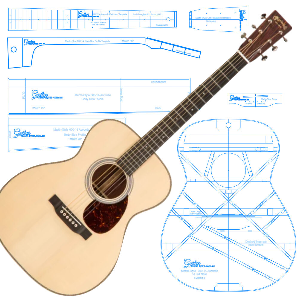Martin 000-14 Style Acoustic Template Set