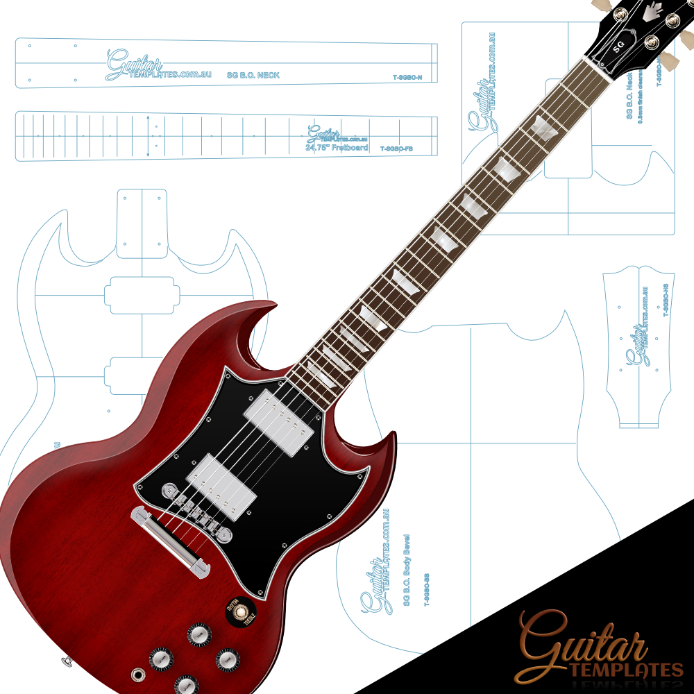 SG Style (Bolt On Neck) Template Set Guitar Templates