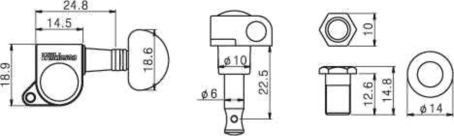 Wilkinson Machine Head Tuners in gold or chrome for guitars