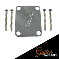 Genuine Fender® Chrome Neck Plate - 4-Bolt 70s "F" Style