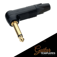 Mono Neutrik ¼" Plug  Right-angle plug, black plastic with gold contacts