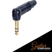 Stereo Neutrik ¼" Plug  Right-angle plug, black plastic with gold contacts