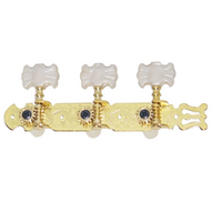DR Parts Classical Guitar Tuning Machines Gold Plate Butterfly Pearloid Buttons