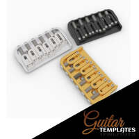 Hipshot 6 String Fixed Guitar Bridge Available in 3 colours