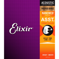 Elixir Acoustic Strings Nanoweb 80/20 - Assorted Varieties