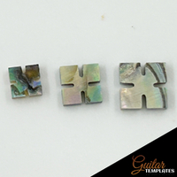 Paua Notched Squares Inlays - Available in 3 sizes