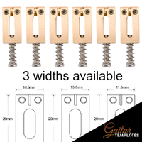 Modern Brass Saddle Set (6 pieces) For Strat/Tele Guitar Bridges