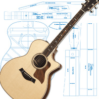 Taylor Style Grand Auditorium 6 String Acoustic Template Set
