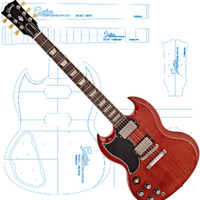 SG Left Handed Style (Bolt On Neck) Template Set