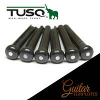 Black TUSQ Bridge Pins Black with 2mm White MOP Dots