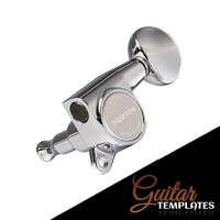 Gotoh SG381 Tuning Machines 6-Inline, Small Butter-Bean Buttons, Chrome