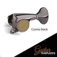 Gotoh SGL510 18:1 3+3 Tuners with Large Metal Knobs - Cosmo Black