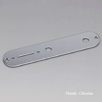 Gotoh 32mm Wide Tel-Style Control Plate - 9.5mm Pot Holes Chrome