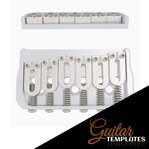 Chrome 0.125" Hipshot 6 String Fixed Guitar Bridge