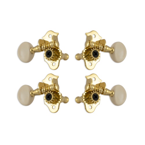 Gold with White Grover Original Sta-Tite Ukulele Tuners