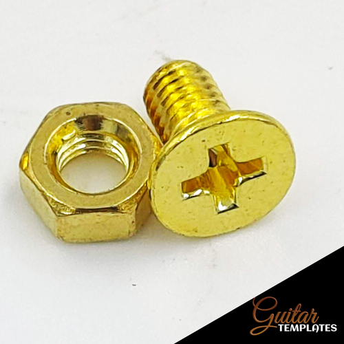 Nut & Bolts for Les Paul Scratch Plates - 2 colours [Select Colour: Gold]