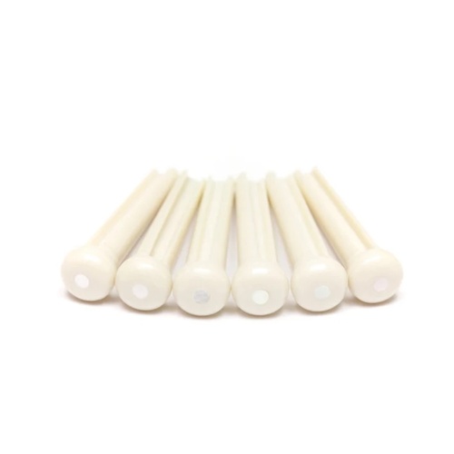 TUSQ Bridge Pins White with 2mm White Mother of Pearl Dots 
