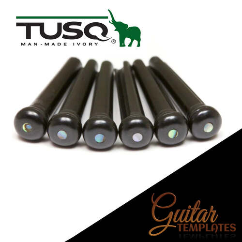 Black TUSQ Bridge Pins Black with 2mm Abalone Dots
