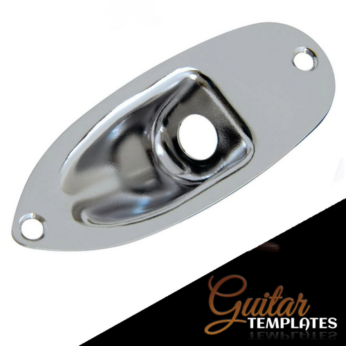 Chrome Guitar Jack Plate - Str-Style Guitar Jack Plates - Str-Style in 5 colours