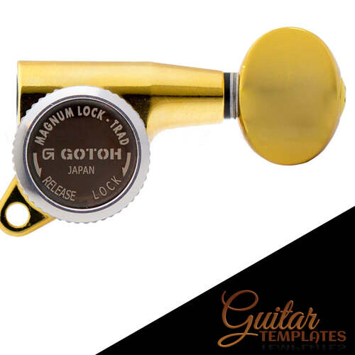 Gold Gotoh Magnum Lock-Trad 6-In-Line Tuners