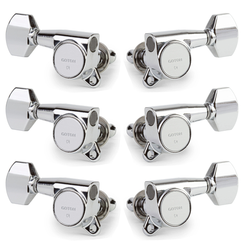Chrome Gotoh 381 Small Schaller style Button 3+3
