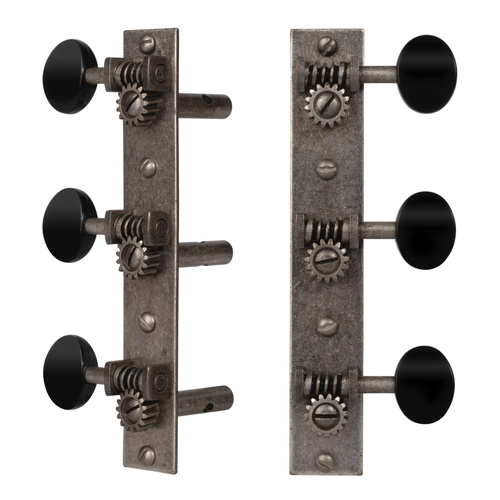 Matte Black Buttons Golden Age Restoration Tuners for Slotted Peghead Guitar - Square-end 