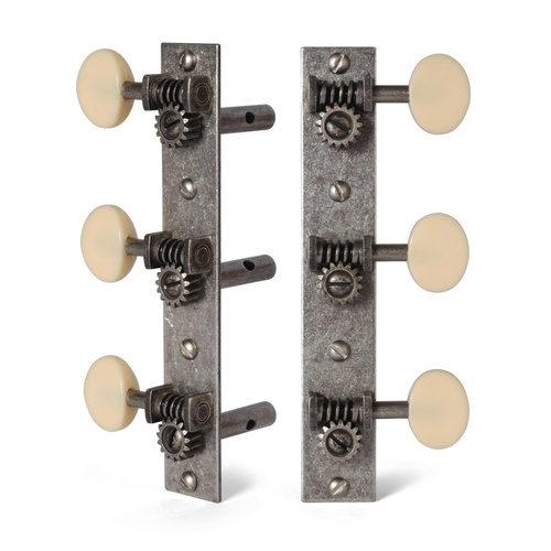 Matte Cream Button Golden Age Restoration Tuners for Slotted Peghead Guitar - Square-end
