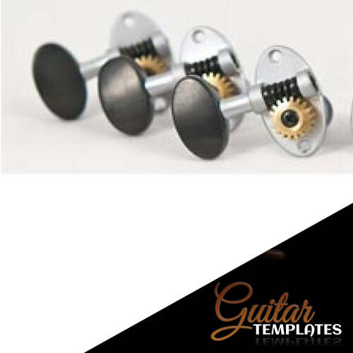 Satin chrome with ebony Schertler Classical Guitar Tuning Keys