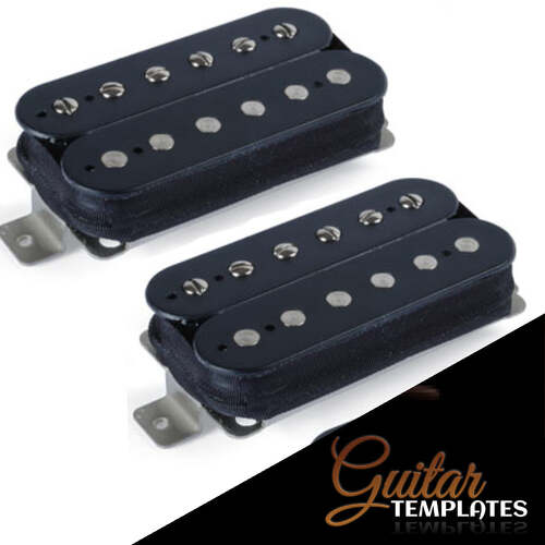 Neck Bridge Set Golden Age Humbucker Set Bridge and Neck (Black exposed coils)