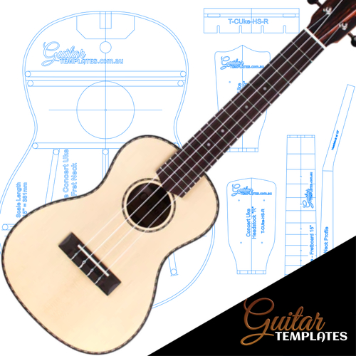 GT Concert Ukulele Template Set